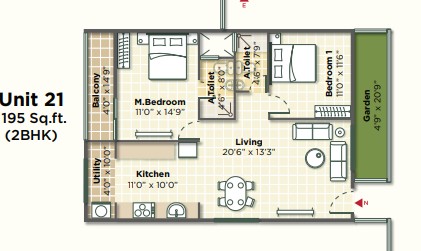 Floor plan 2bhk